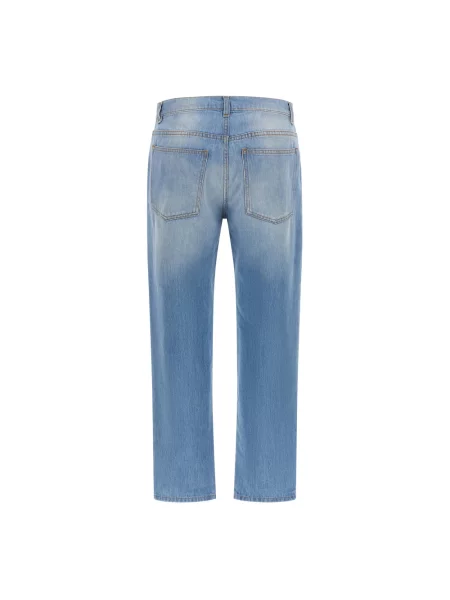 Jeansy Moschino z logo niebieskie