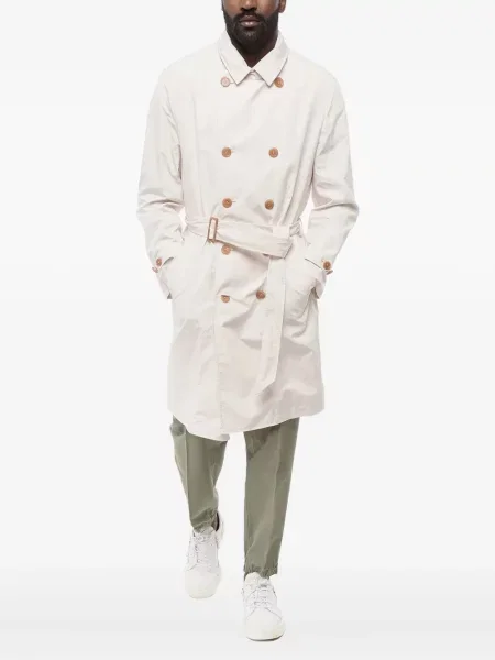 Trenč kaput Brunello Cucinelli na dvostruko kopčanje bijela