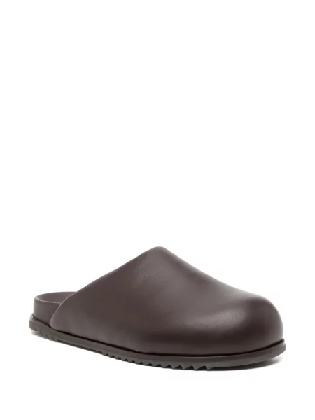 Papuci tip mules Rick Owens cu vârf rotund maro