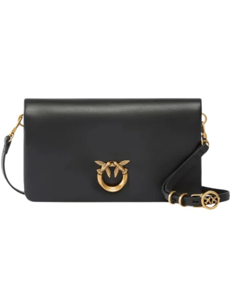 Pinko crossbody kabelka dámska kožená čierna