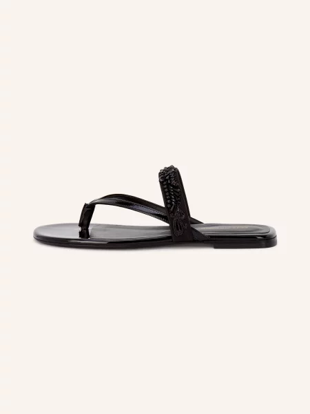 Dries Van Noten Prstové Sandály S Ozdobnými Kamínky černá