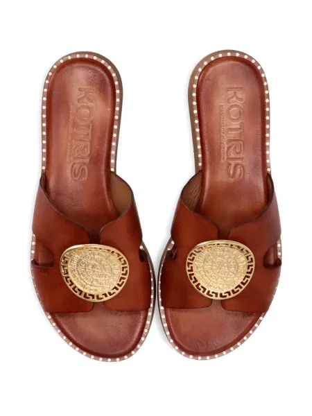 Sandale Kotris Sandals din piele cu platformă maro