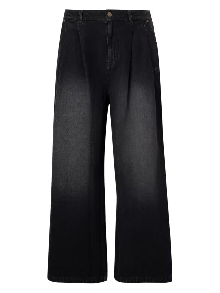 ADIDAS ORIGINALS Pantaloni cu cute JEANS MID-RISE WIDE denim negru