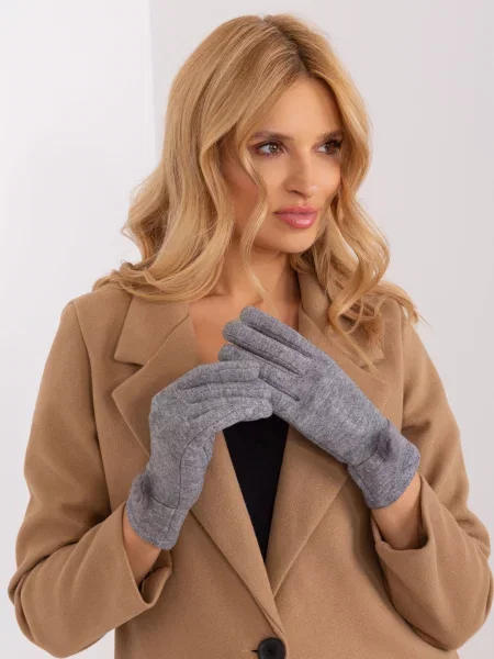 Mănuși Fashionhunters tricotate gri