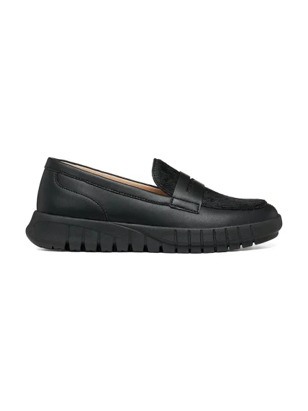 Geox mocasini pentru femei din piele D FLEXTRIDE negru
