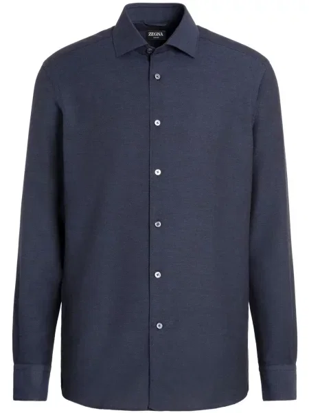 Cămașă Zegna lungă de costum albastru