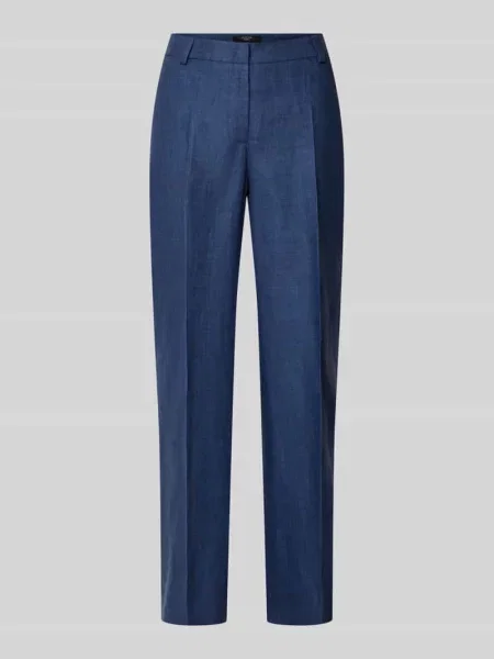 Weekend Max Mara Spodnie Kobieta Niebieski Len Spodnie z Szerokimi Nogawkami granatowe
