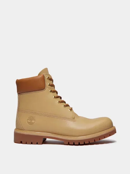 Кожаные ботинки Timberland бежевые