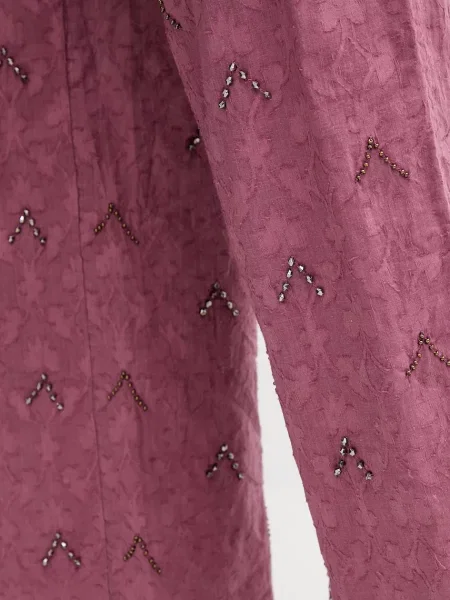 Штани Hoss Intropia прямі висока посадка рожевий