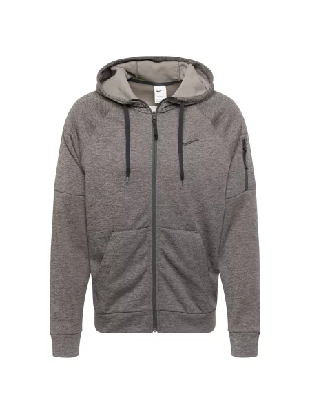 Pánska tréningová mikina Nike Therma Fit Full-Zip charcoal heather/dark smoke grey/black čierna