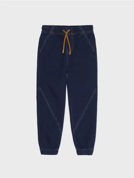 Sinsay Regular jogger džíny s prošitím námořnická modrá
