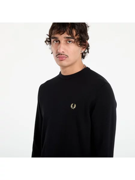 Sweter FRED PERRY Classic Crew Neck Jumper Black L czarny