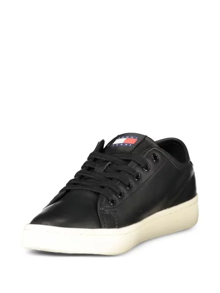Bőr sneaker Tommy Hilfiger autogrammal fekete