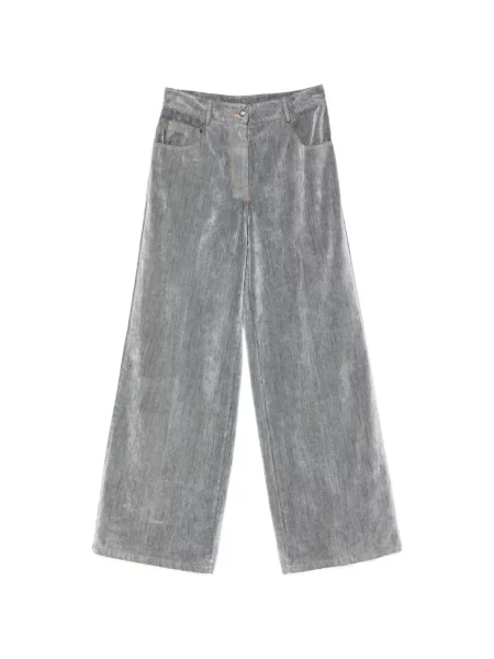 Pantaloni Forte_forte de catifea gri