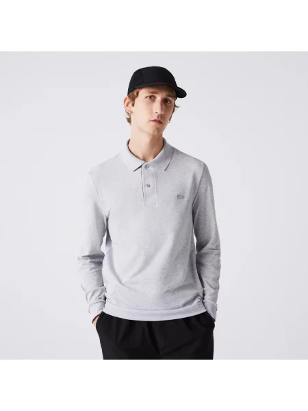 Lacoste Koszulka Polo O Regularnym Kroju I Ultraelastycznym Wykończeniu szara