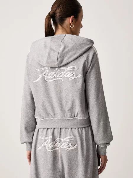 Суичър с качулка Adidas Originals с качулка сиво