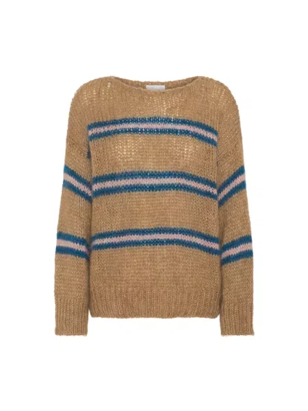 Dzianinowy sweter American Dreams brązowy