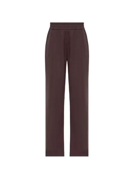 Pantaloni Moncler alergare cu autograf maro