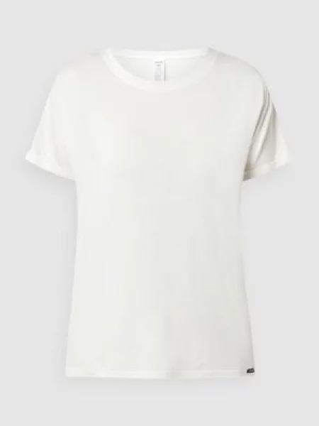 T-shirt z mieszanki i elastanu model ‘Every Night In’ Skiny biała