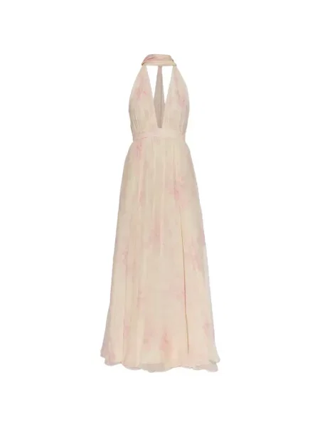 Rochie maxi Loveshackfancy de mătase cu model floral cu imagine