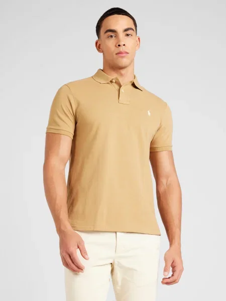 Polo Ralph Lauren Tričko svetlohnedá biela