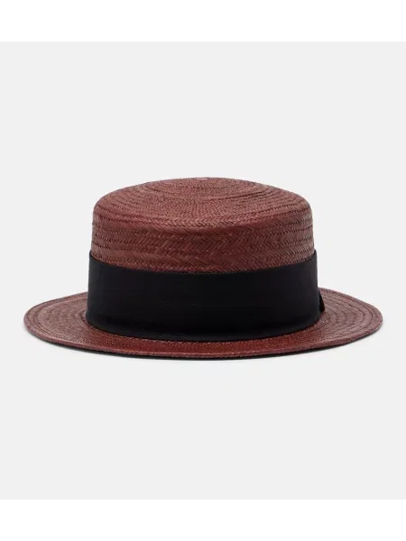 Pălărie Loro Piana de paie bordo