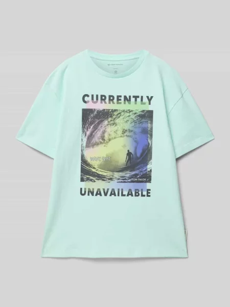 T-shirt o kroju oversized z czystej bawełny Tom Tailor