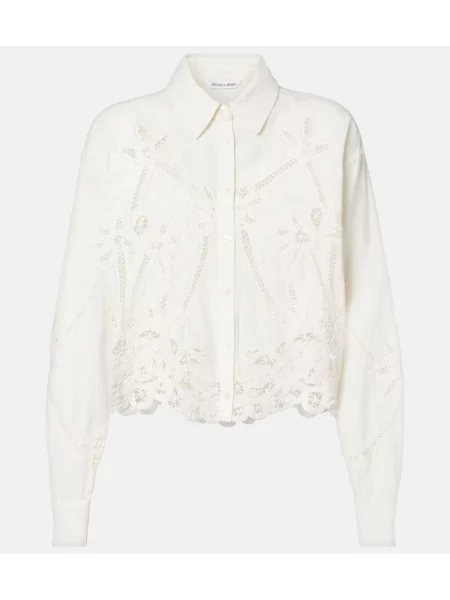 Cămașă Veronica Beard de in alb