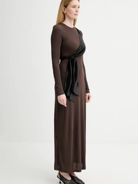 Сукня Nanushka maxi облягаюче коричневий