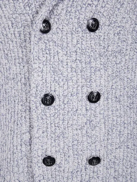 Dvouřadý s límcem kardigan Brunello Cucinelli šedý