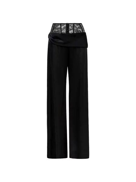 Pantaloni Seen Users din dantelă negru