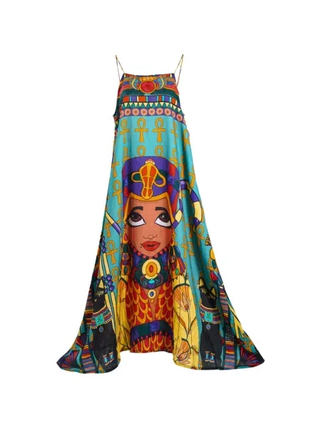 Rochie maxi A.nty Story fără mâneci albastru