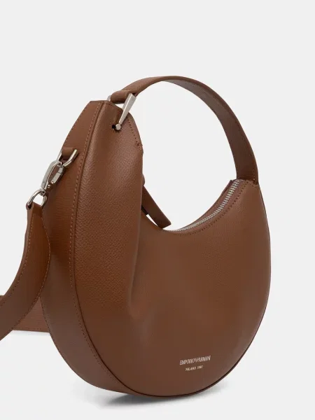 Emporio Armani hobo torbica usnjena rjava