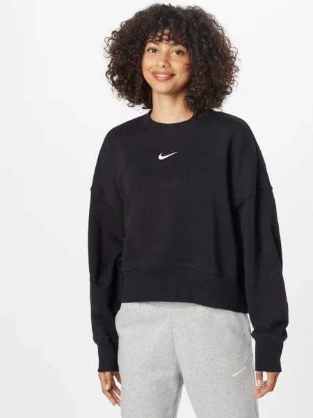 Nike Sportswear Majica Phoenix Fleece črna bela