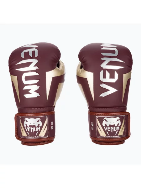 Rękawice bokserskie Venum Elite burgundy/gold