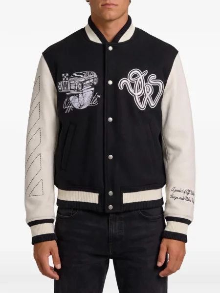 Geacă Off-white cu broderie alb
