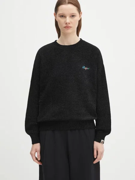 A Bathing Ape sweter BAPE chenille czarny