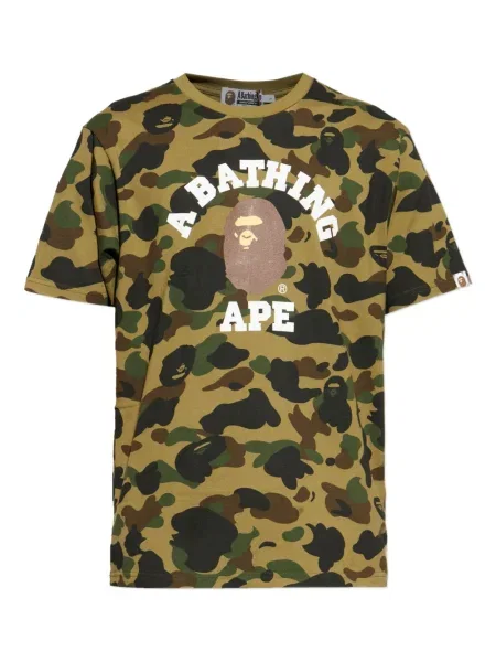 Tricou A Bathing Ape® cu imagine cu model camuflaj verde
