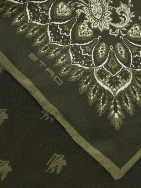 Fular Etro cu model paisley verde