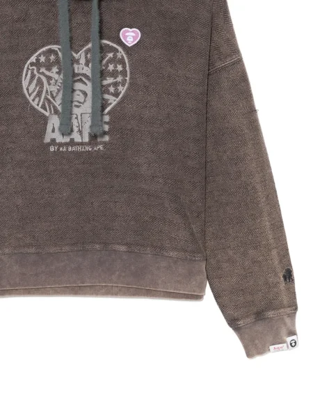 Hanorac cu glugă Aape By A Bathing Ape cu broderie gri