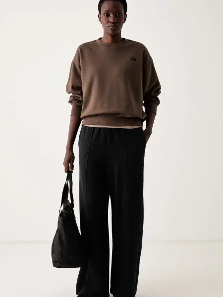 The North Face oversize pulover z bombažem Essential rjava