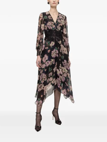 Rochie midi Nissa din șifon negru