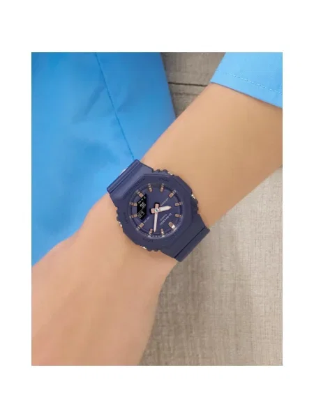 Lniany zegarek Casio niebieski