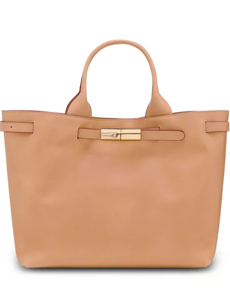 Geanta de piele Longchamp din piele maro