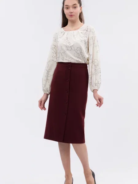 Юбка миди Cat Orange без косточек оранжевая