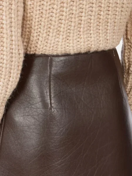 Fustă din piele Ferragamo maro