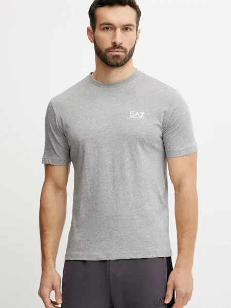 Футболка Ea7 Emporio Armani с принтом серая