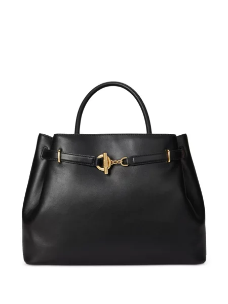 Geantă shopper Lauren Ralph Lauren din piele negru