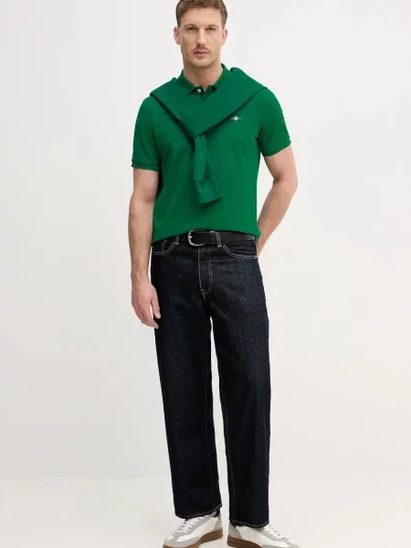 Tricou polo Gant verde