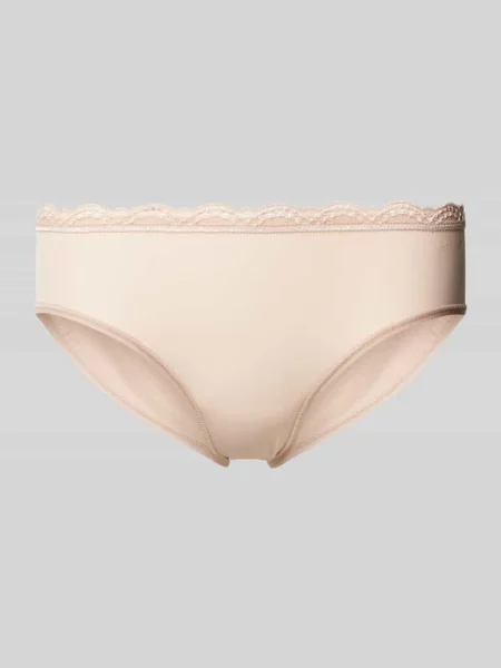 Figi z obszyciem koronką Calvin Klein Underwear beżowe